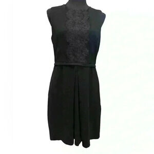 Cynthia Steffe black fit & flare lace panel dress Size 8